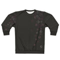 Cascading pink dice pattern on a comfortable sweatshirt for role-playing gamers
