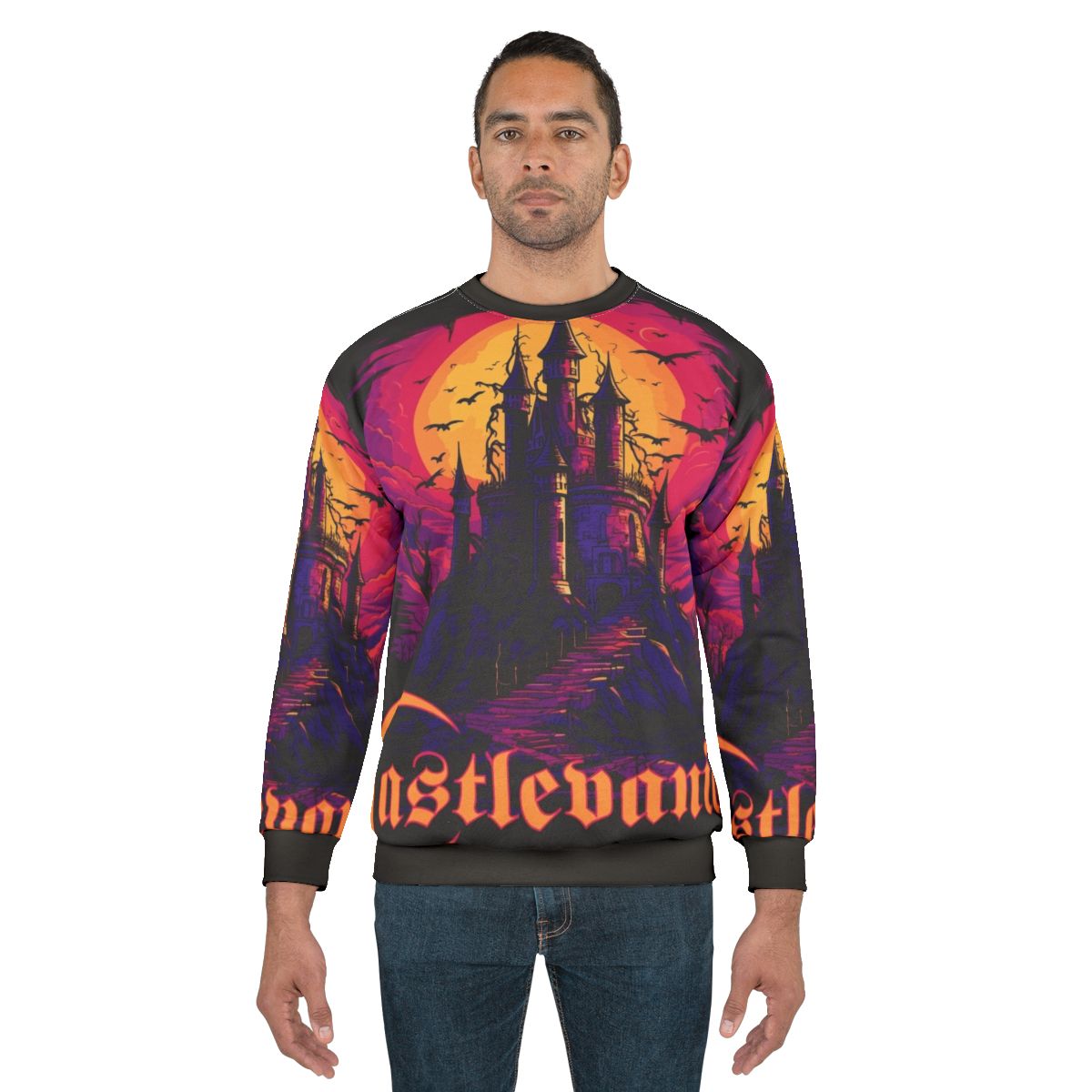 Castlevania Vaporwave Sweatshirt with Dracula and Alucard