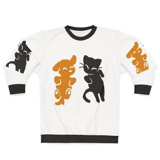 Cat and dog sweatshirt with cute animal print design