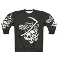 Dark gothic "Cat Got Your Soul II" sweatshirt with grim reaper and cat design