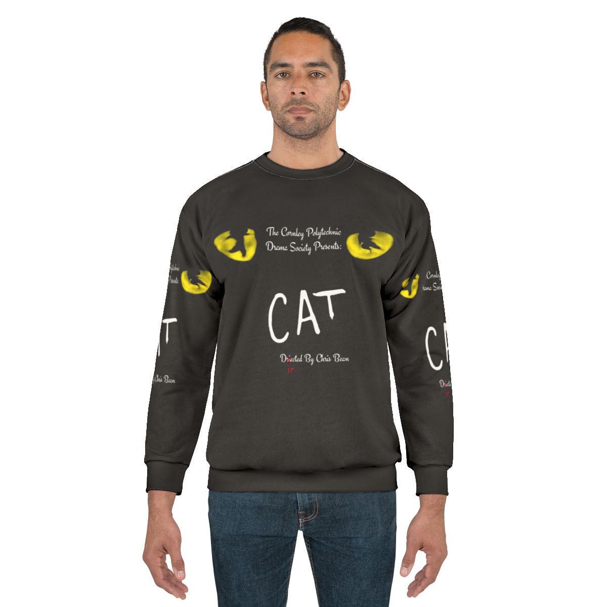 Cat inspired "The Play That Goes Wrong" sweatshirt