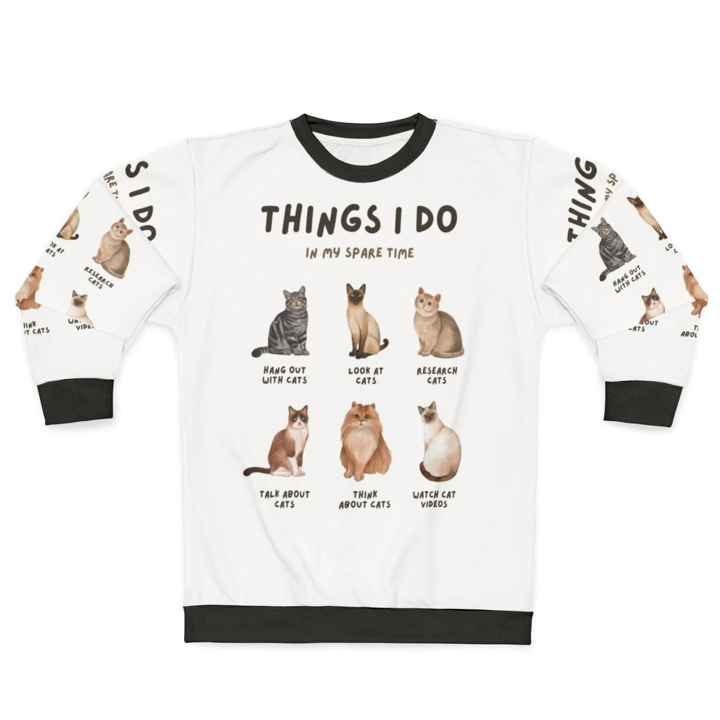 Cat Lady Hobbies Sweatshirt with Funny Graphic