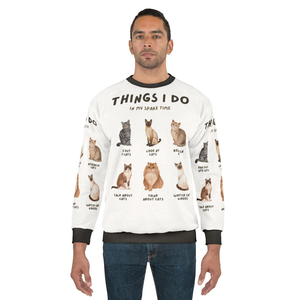 Cat Lady Hobbies Sweatshirt with Funny Graphic