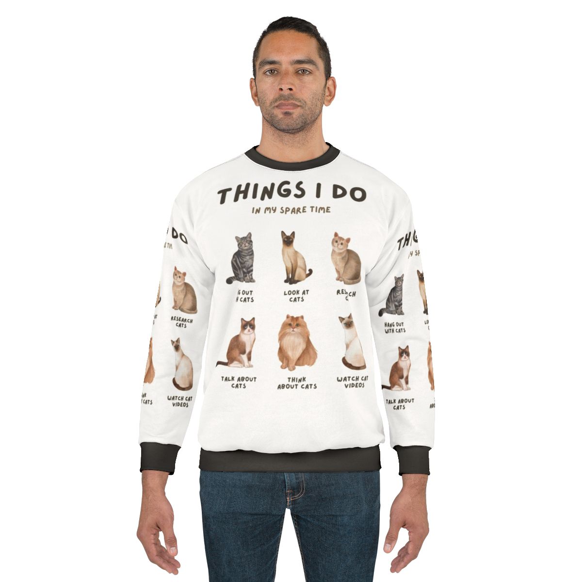 Cat Lady Hobbies Sweatshirt with Funny Graphic