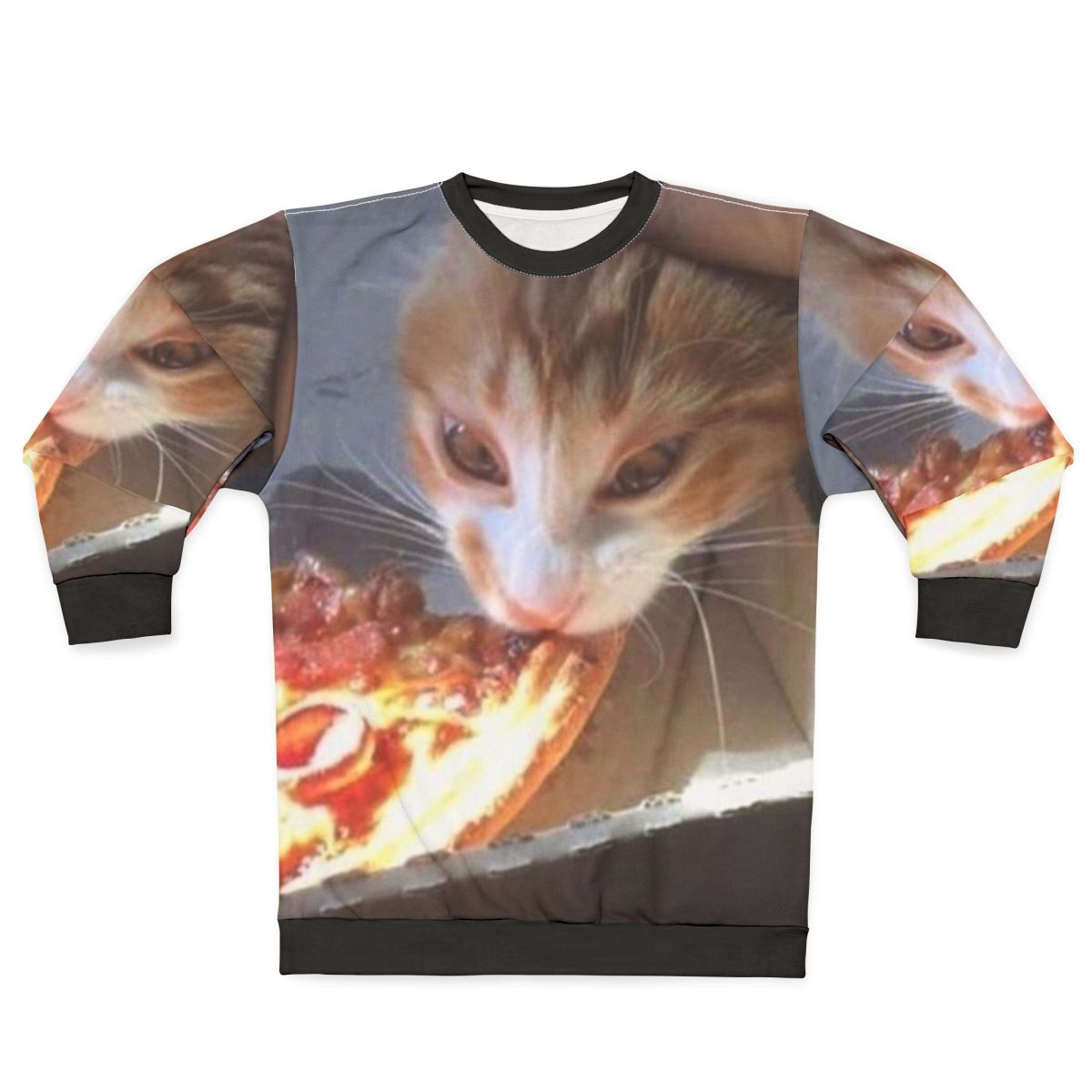 Cat Licking Pizza Sweatshirt