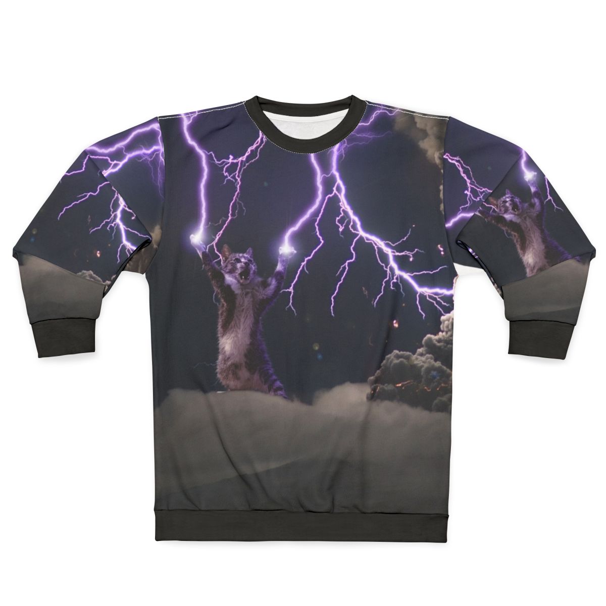 Cat lightning graphic sweatshirt