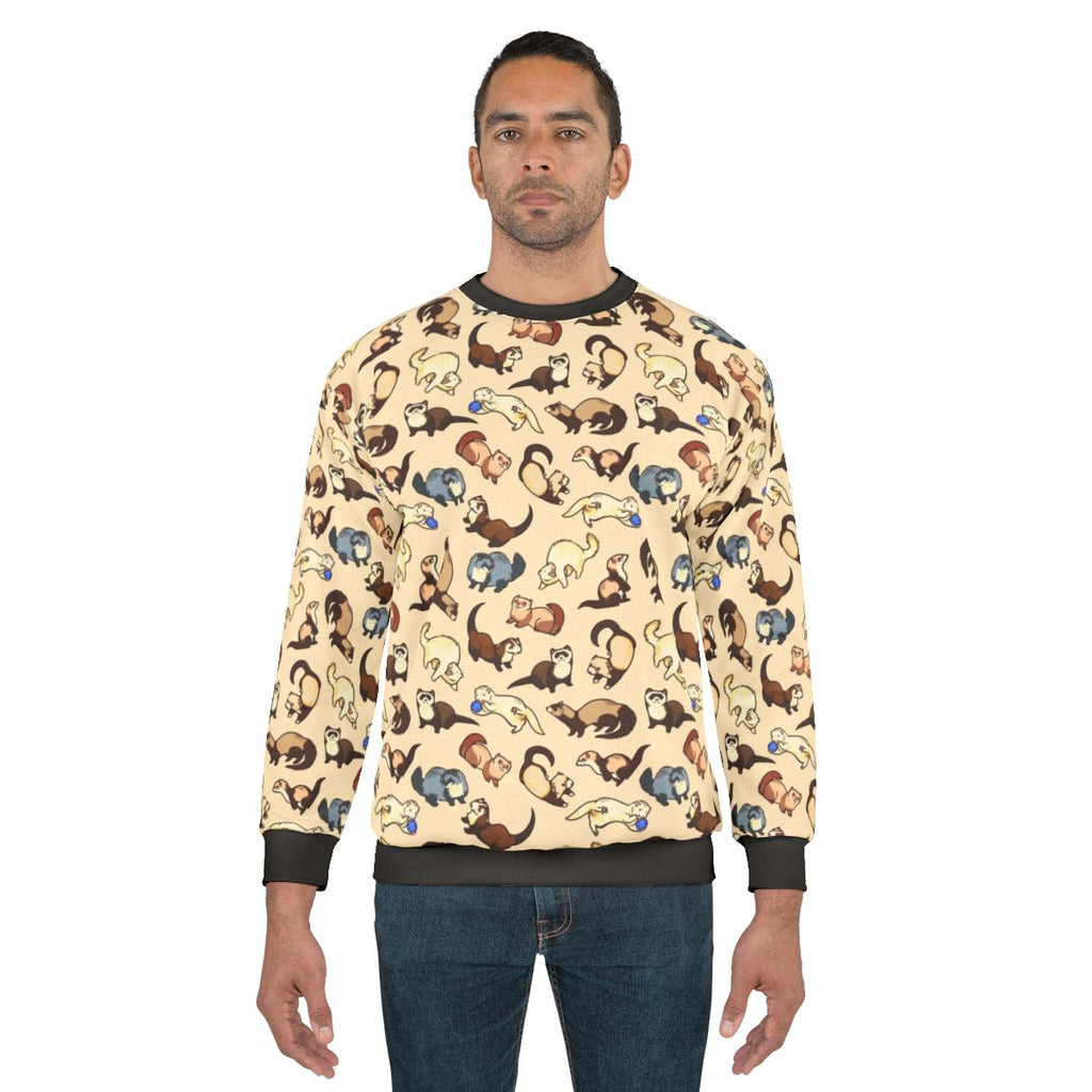 Cat Snakes Sweatshirt - Cozy Animal Print Pullover