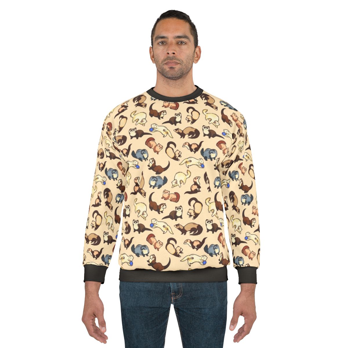 Cat Snakes Sweatshirt - Cozy Animal Print Pullover