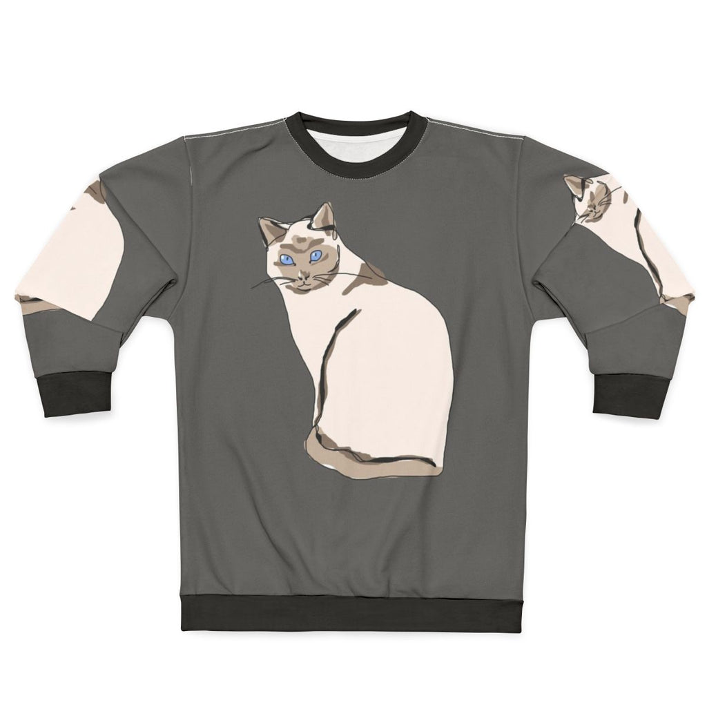 Cat Sweatshirt with Graphic Design