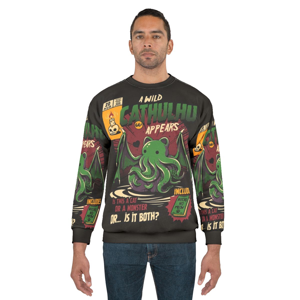 Cathulhu - Vintage Cthulhu Cat Sweatshirt
