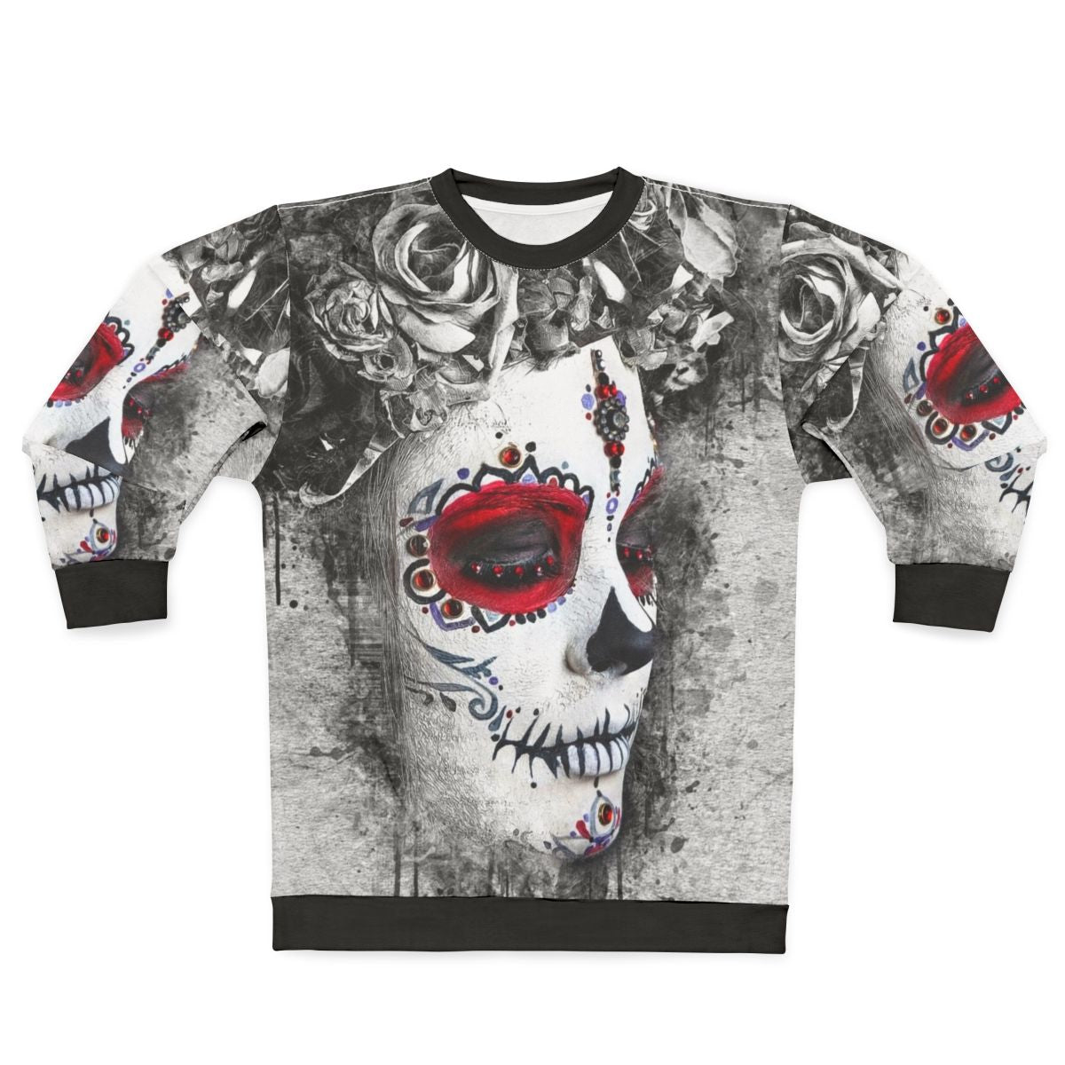 Boho sugar skull watercolor design sweatshirt