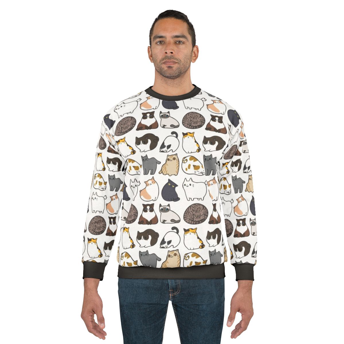Cats Print Cozy Sweatshirt