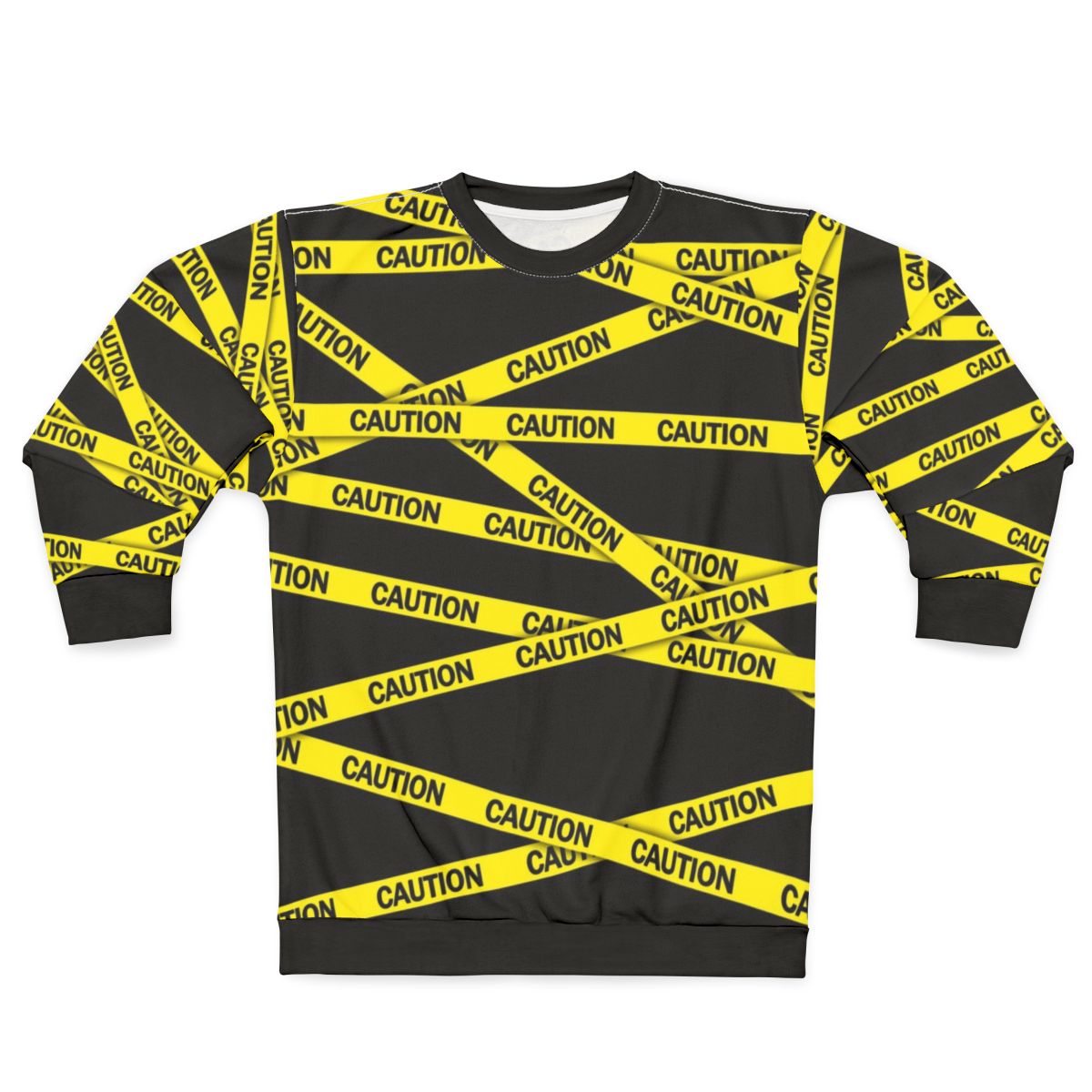 Caution tape sweatshirt for street fashion