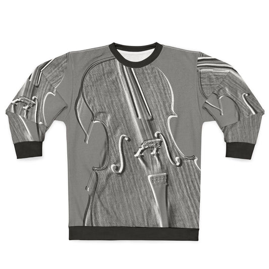 Cello Sweatshirt with Musical Instrument Graphic