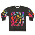 Cephalopod sweatshirt featuring squid, octopus, and other marine life designs