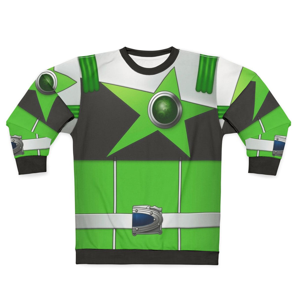 Chameleon Green Sweatshirt with Super Sentai and Space Motifs