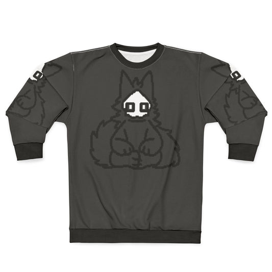 Puro Sitting Sprite II furry gaming sweatshirt with skeleton design