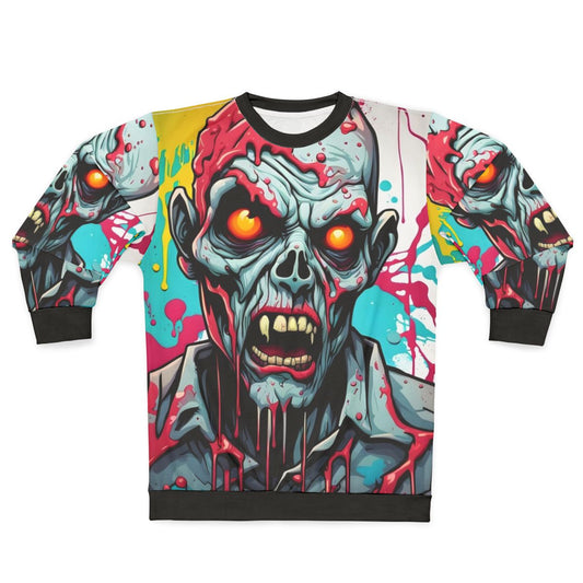 Zombie Apocalypse Horror Sweatshirt with Creepy Reanimated Design