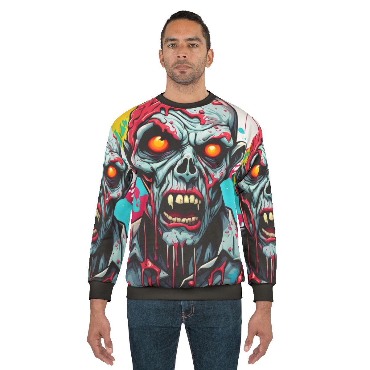 Zombie Apocalypse Horror Sweatshirt with Creepy Reanimated Design