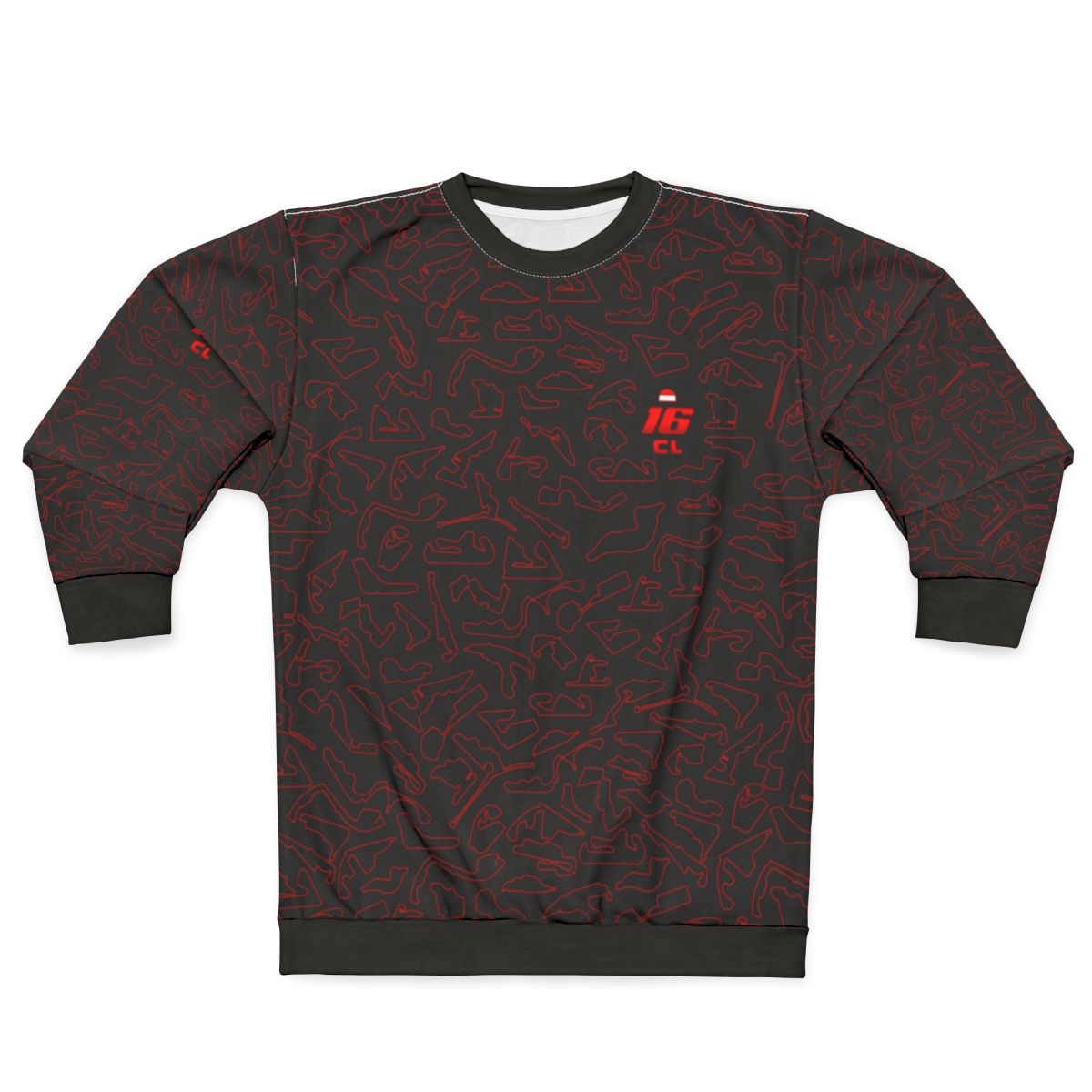Charles Leclerc Formula 1 Racing Sweatshirt with circuit pattern