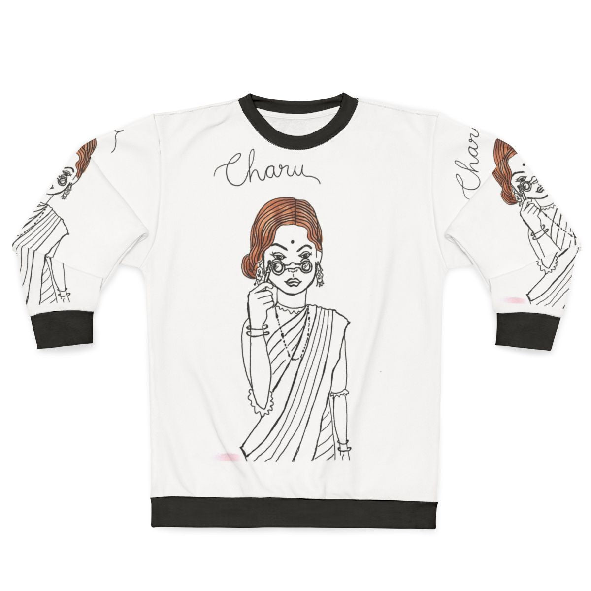 Charulata inspired vintage sweatshirt with movie motifs