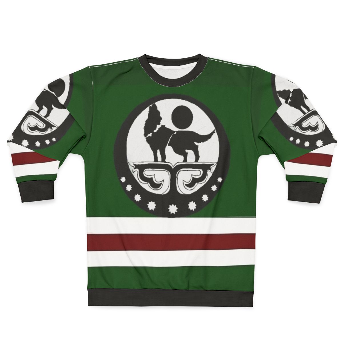 Chechen Flag Sweatshirt with Chechnya Wolf Graphic