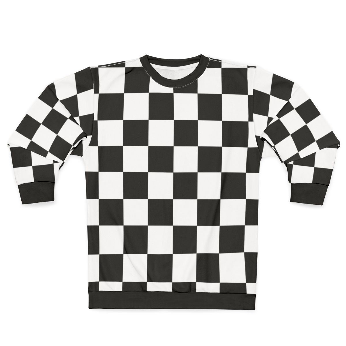 Checkerboard pattern sweatshirt with high-quality geometric design