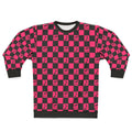 Retro checkerboard music pattern pink sweatshirt