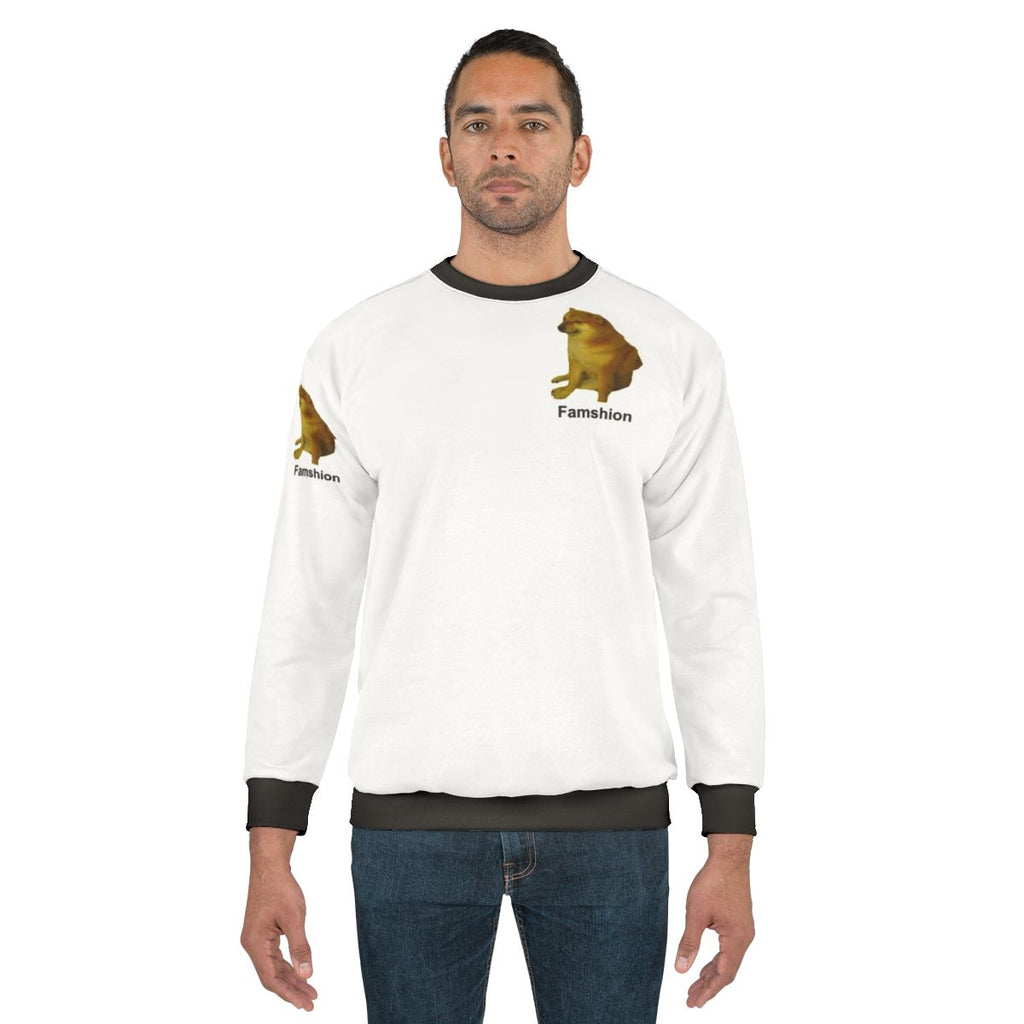 Cheems Meme Sweatshirt with a Shiba Inu Dog