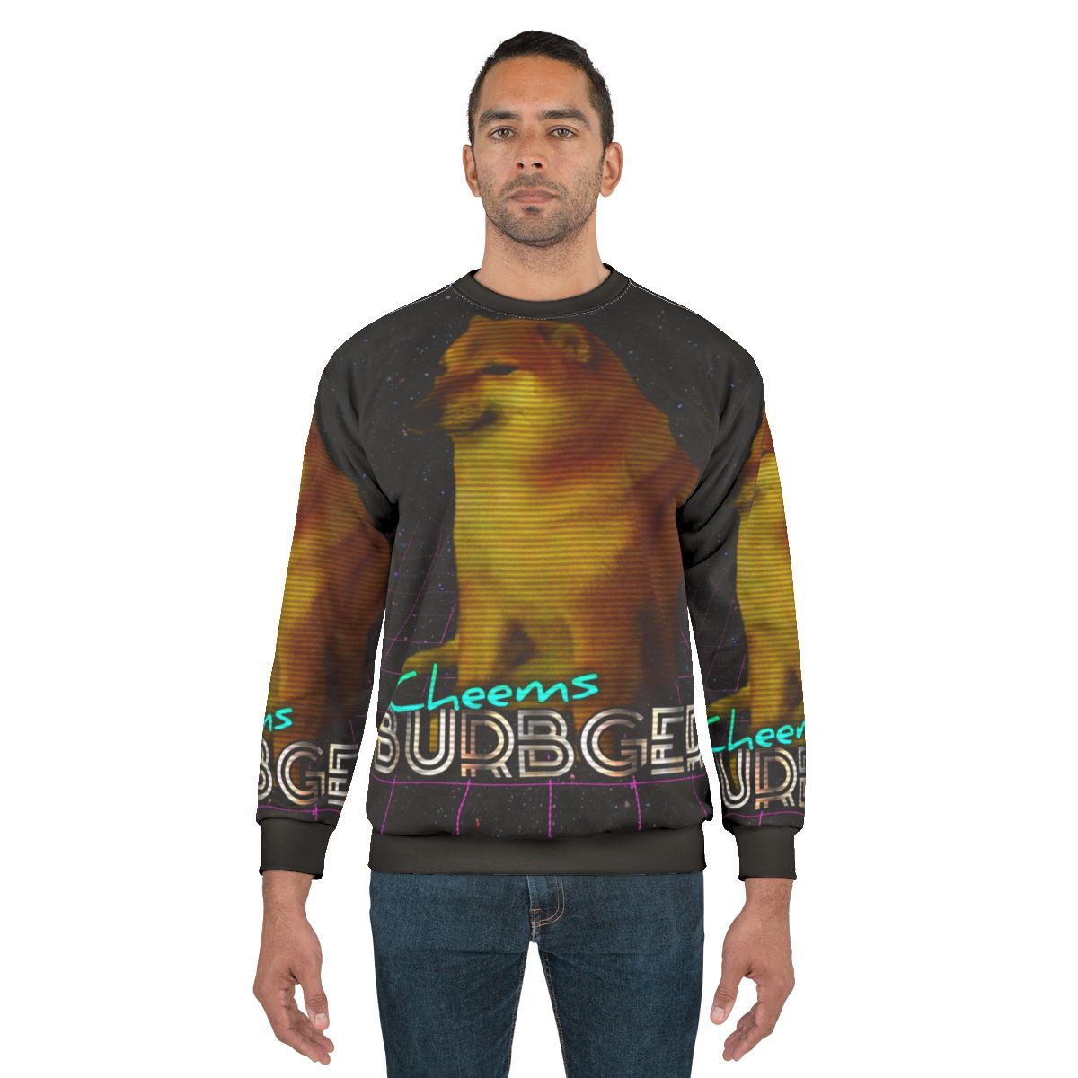 Cheemsburbger Sweatshirt featuring a funny doge meme design