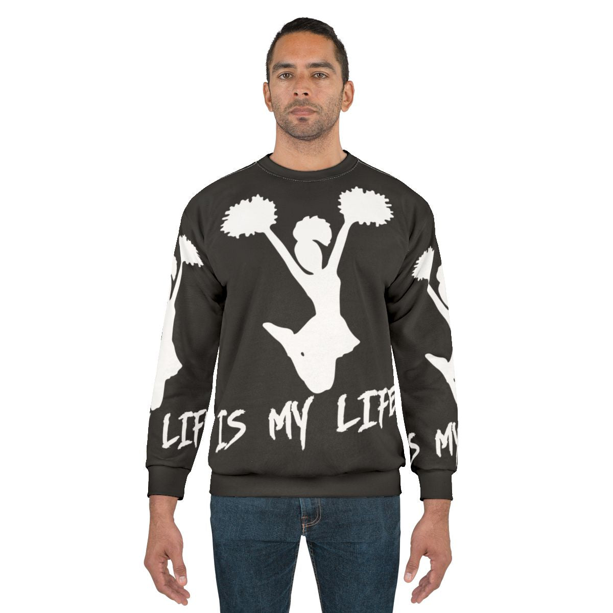 Cheerleading sweatshirt with text 'Cheerleading Is My Life'
