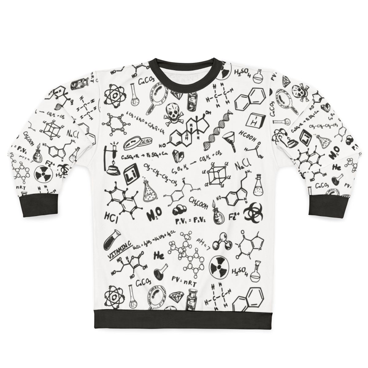 Chemistry Pattern Sweatshirt - Periodic Table Clothing for Science Lovers
