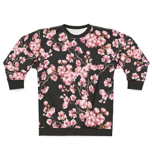 Cherry blossom floral pattern design on a modern sweatshirt