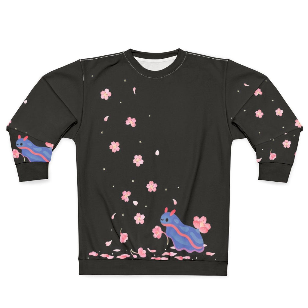Cherry Blossom Sea Slug Sweatshirt with Vibrant Floral Design