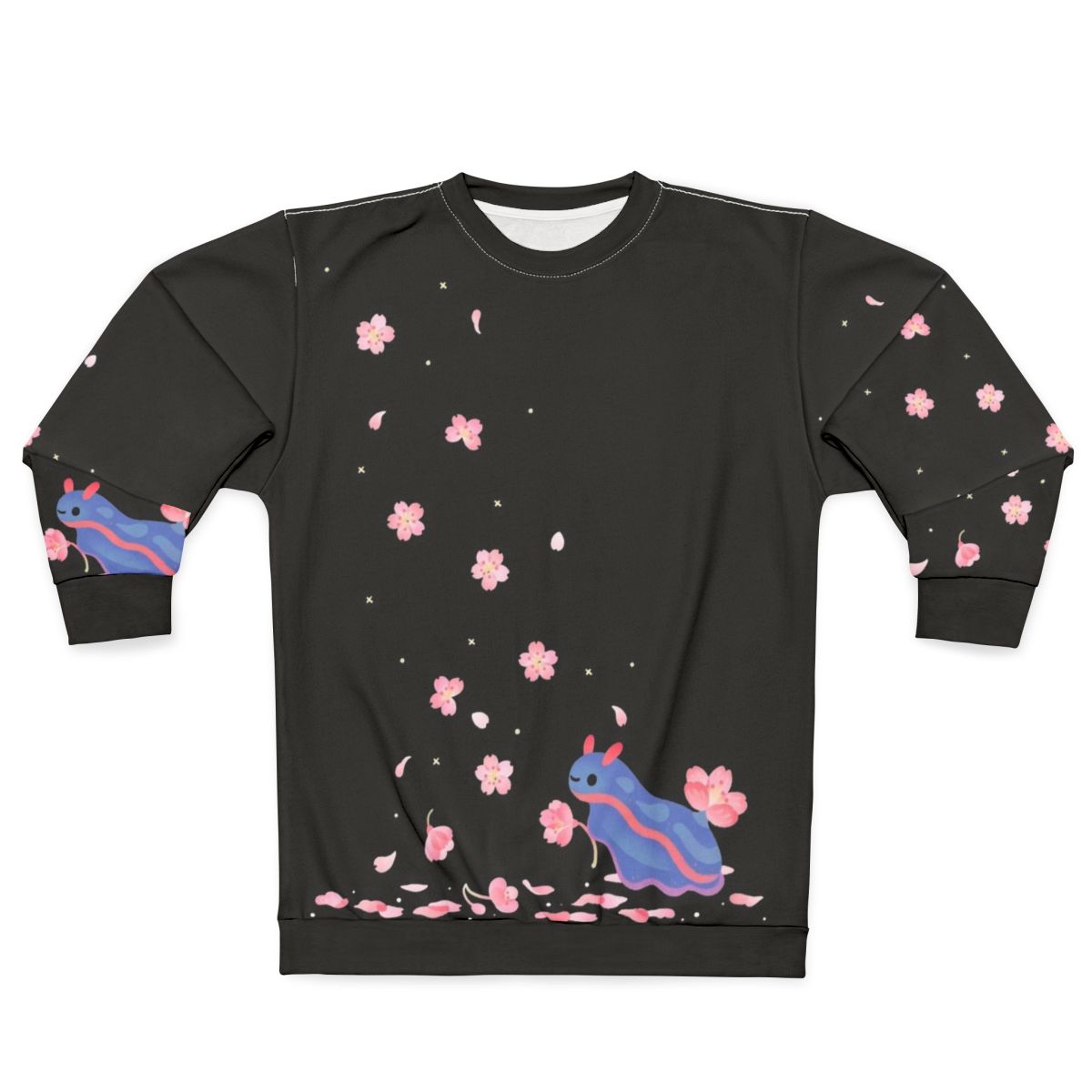 Cherry Blossom Sea Slug Sweatshirt with Vibrant Floral Design