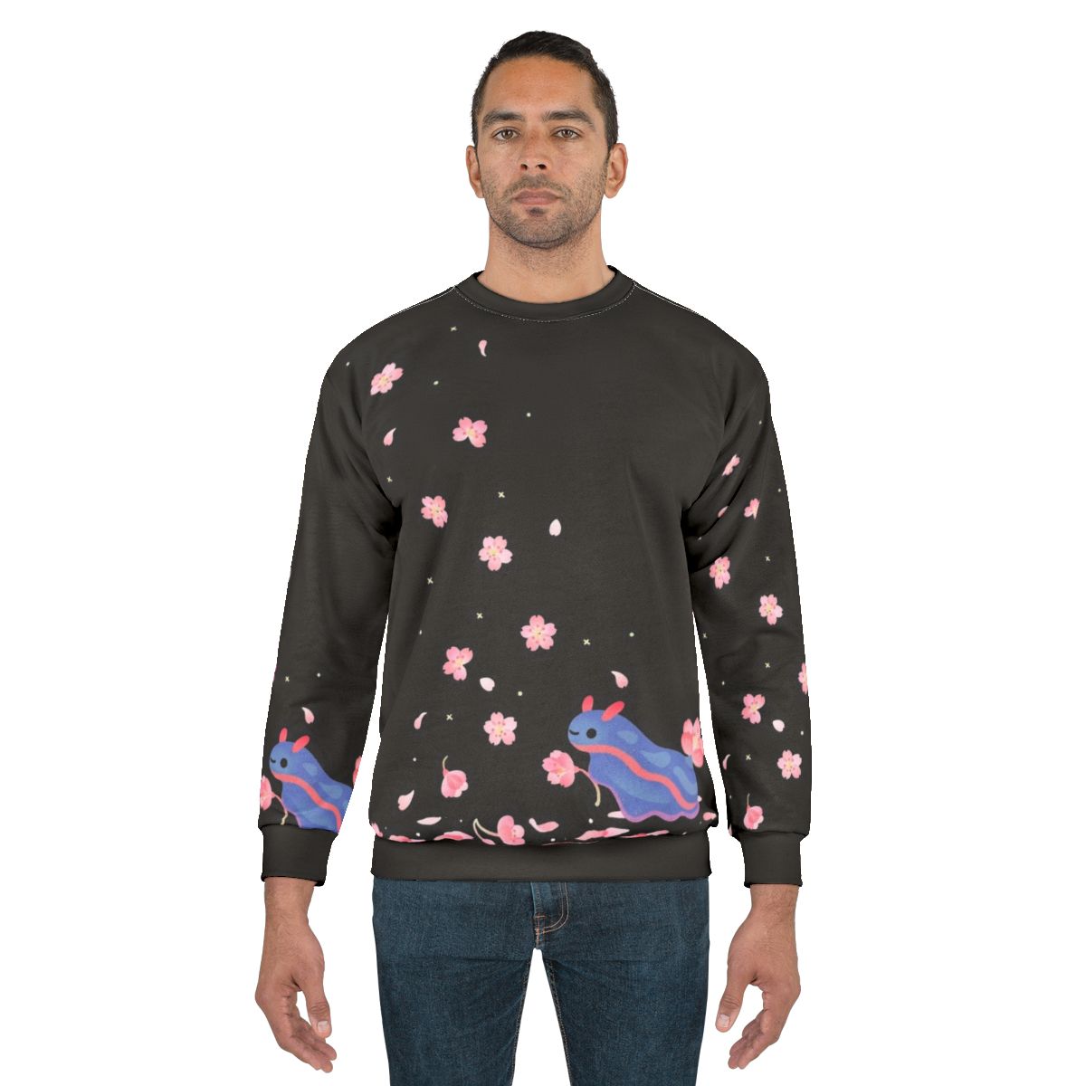 Cherry Blossom Sea Slug Sweatshirt with Vibrant Floral Design