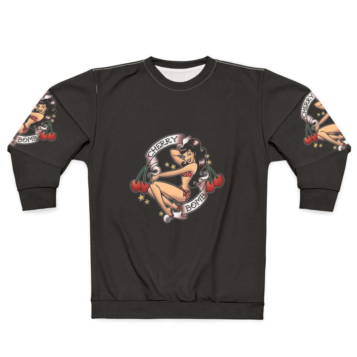 Rockabilly Cherry Bomb Retro Pinup Sweatshirt