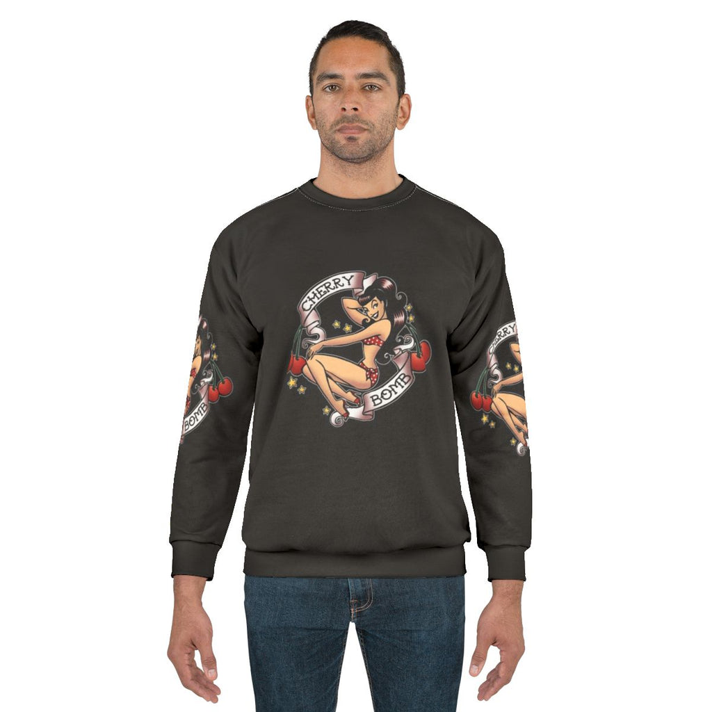 Rockabilly Cherry Bomb Retro Pinup Sweatshirt