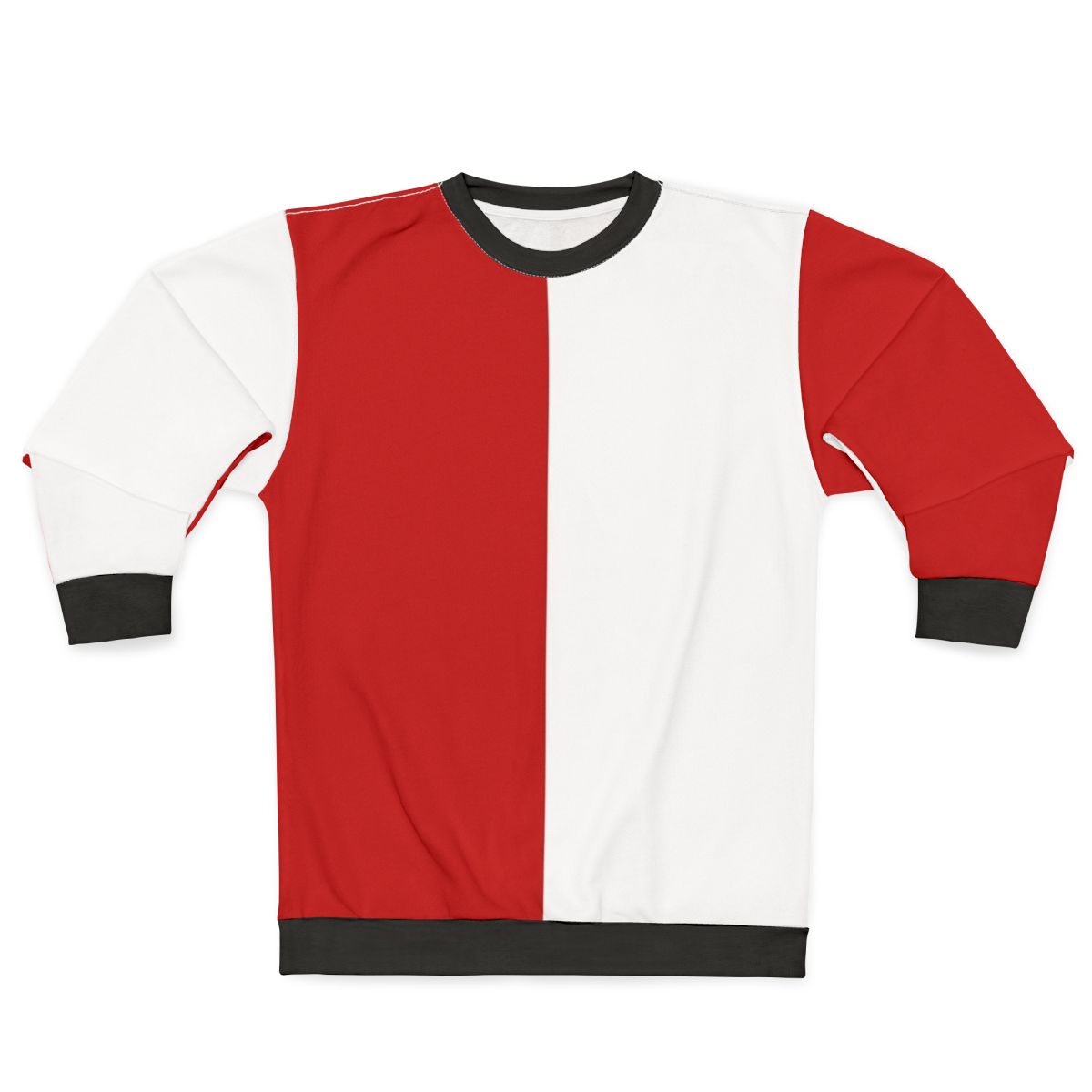Cherry red and white color-blocked sweatshirt