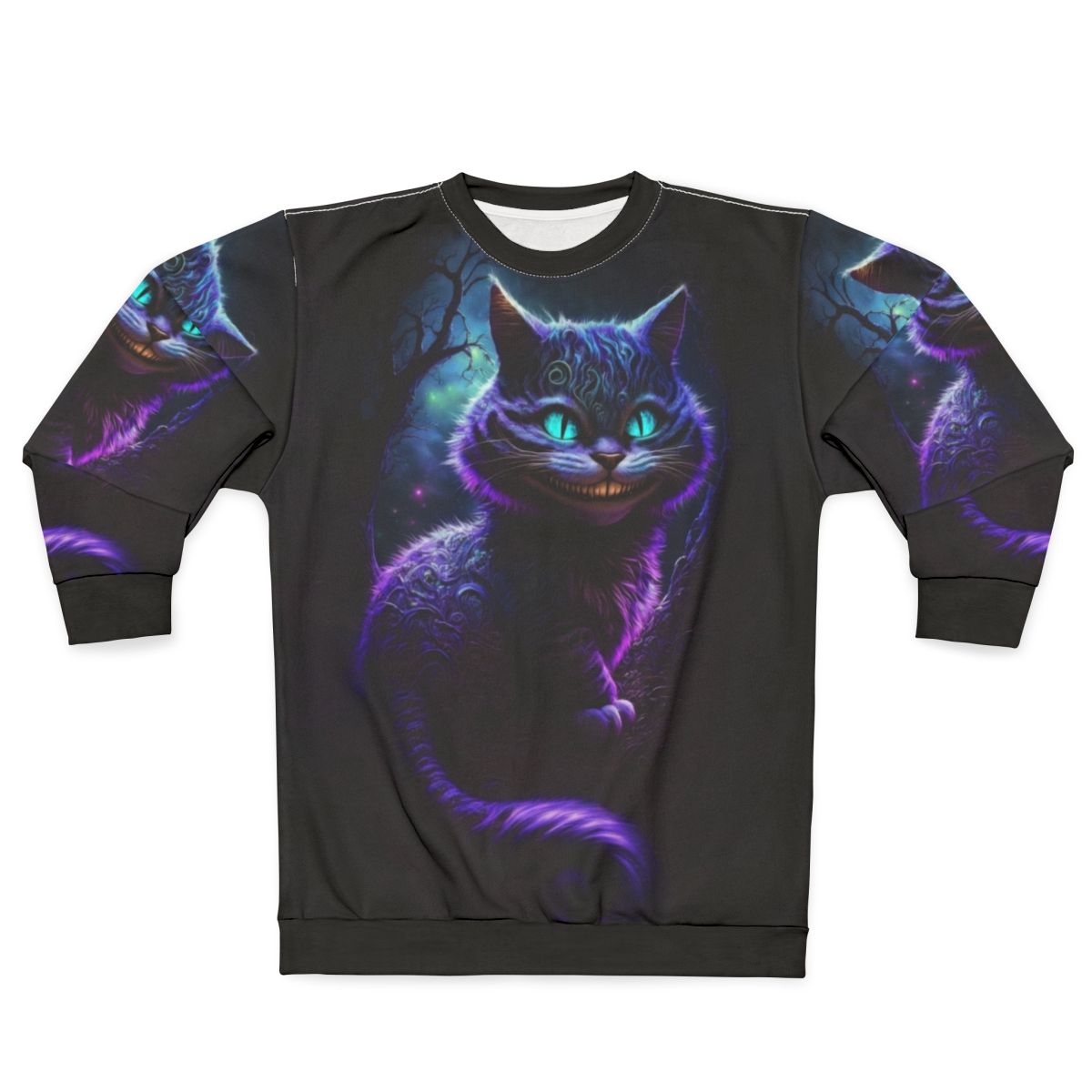 Cheshire Cat Sweatshirt 2 - Abstract, Exotic Alice in Wonderland Inspired Graphic Sweatshirt