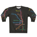 Chicago Transit Map Sweatshirt featuring a detailed map of the Chicago transportation system