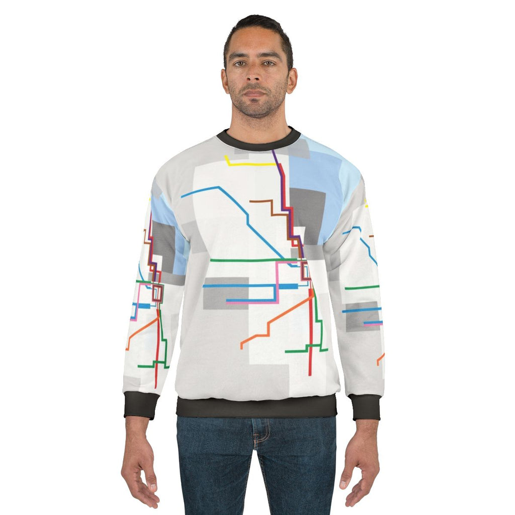 Chicago Transit Map Lake Michigan Sweatshirt