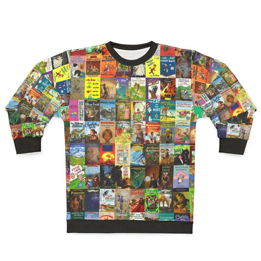 Children's sweatshirt with books and reading-themed design
