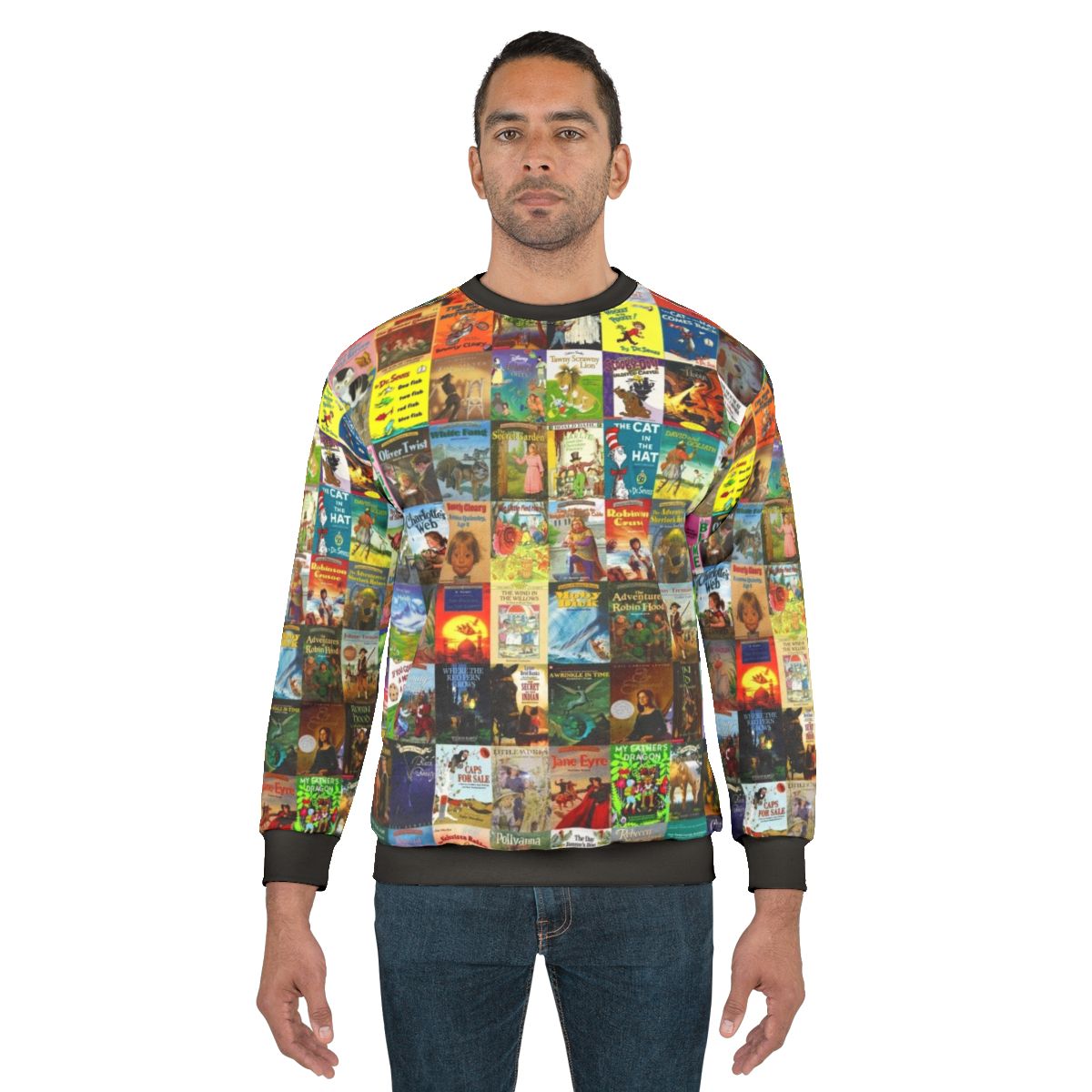 Children's sweatshirt with books and reading-themed design