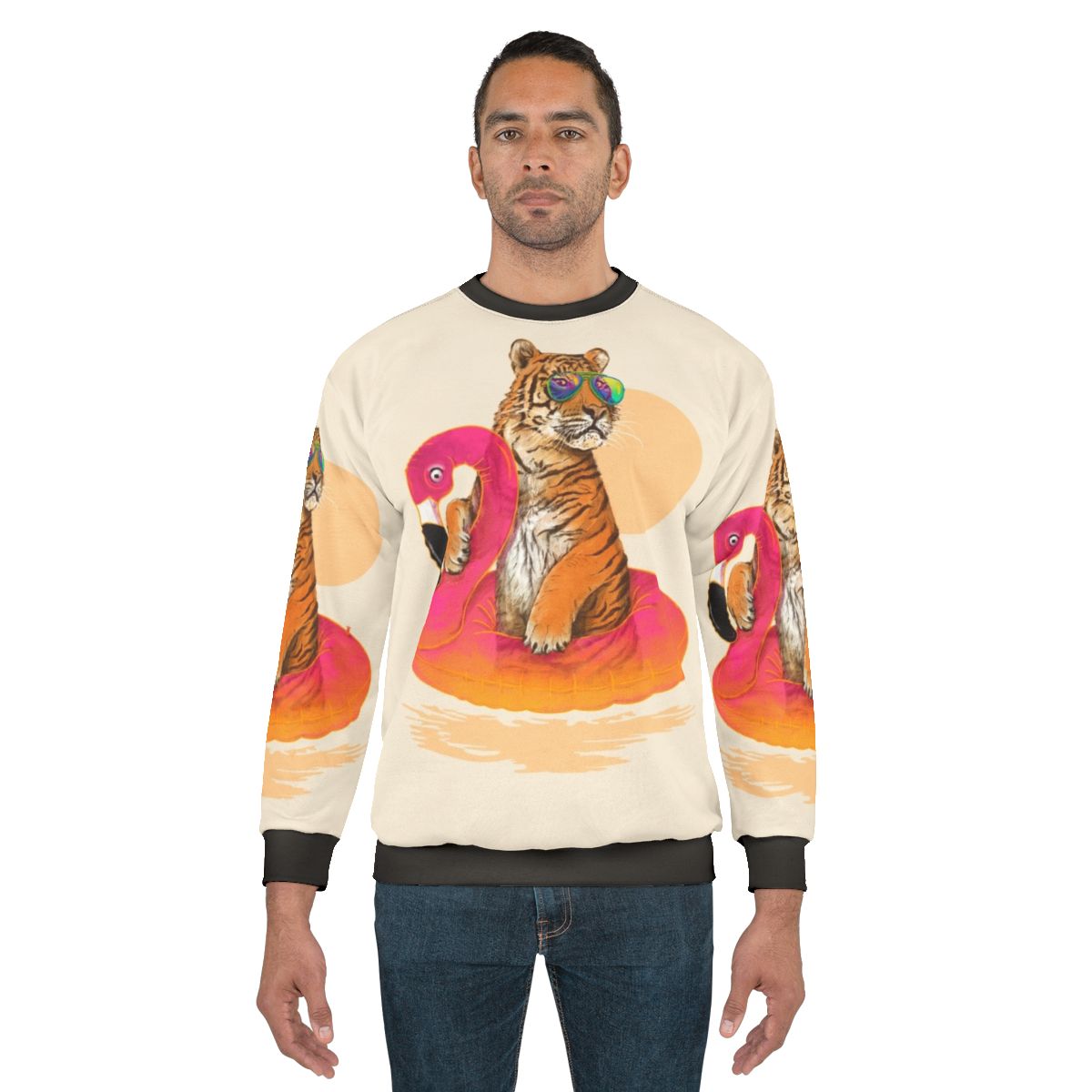 Chillin Flamingo Tiger Sweatshirt