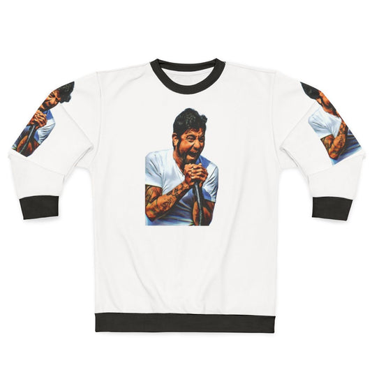 Chino sweatshirt with band graphic design