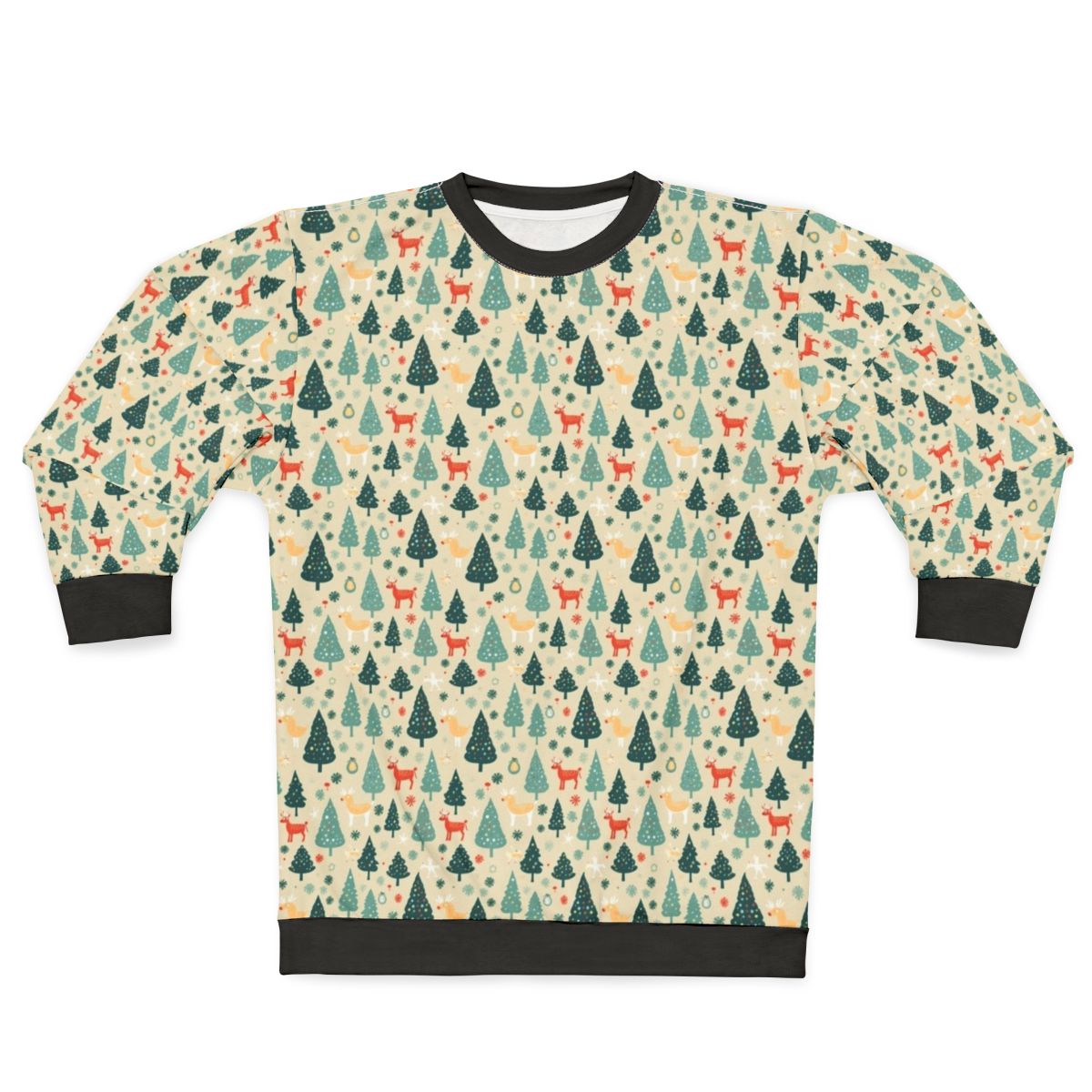 Festive Christmas seamless sweatshirt with reindeer design