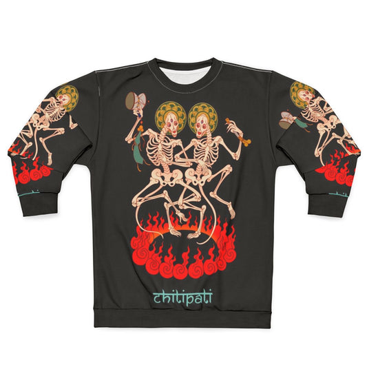 Tibetan Buddhist Chitipati Skeletons Dancing Sweatshirt