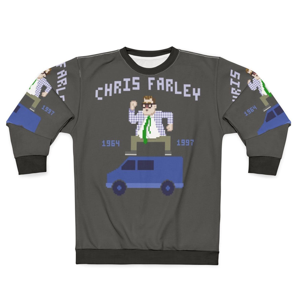Chris Farley as Matt Foley from SNL in comedy sweatshirt