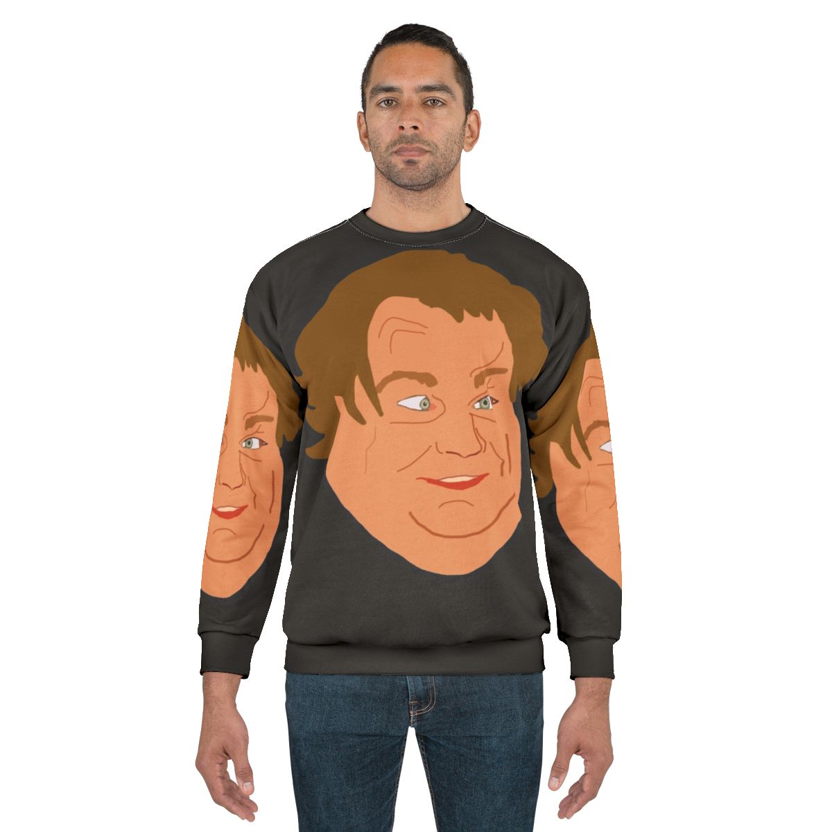 Vintage Chris Farley SNL Comedy Cartoon Head Sweatshirt